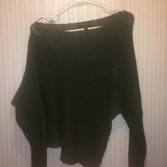 olive green off the shoulder sweater - Picture 1 of 1